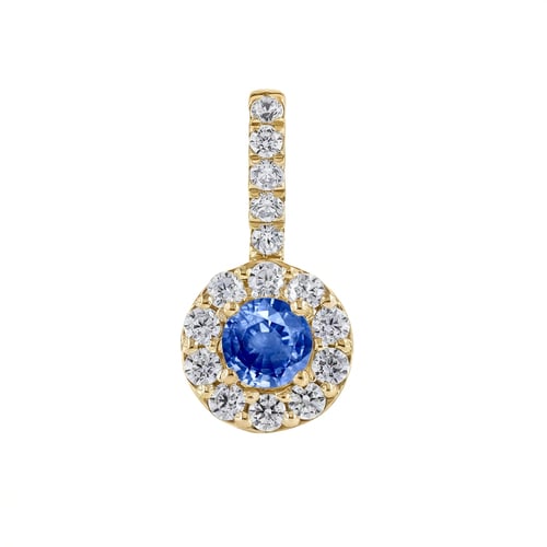 Strieborný elegantný prívesok s modrým zafírom a lab-grown diamantmi Harvey