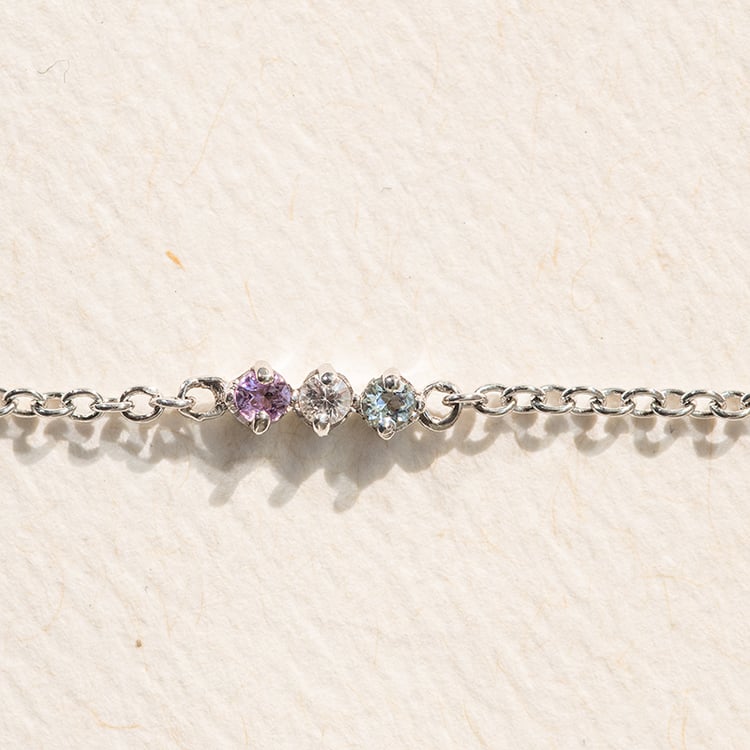 Strieborný náramok s ametystom, zafírom a topazom Joe 138030