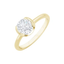 Zásnubný prsteň s half-bezel diamantom Agrippa