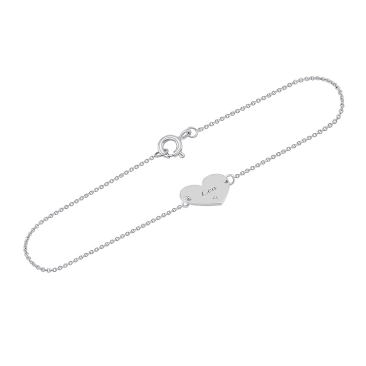 Zlatý náramok s gravírom a diamantom