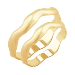 Matné vlnité svadobné obrúčky zo zlata Renny