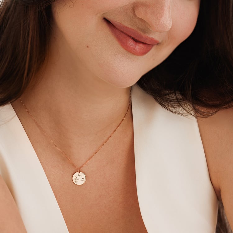 Zlatý prívesok Malý princ s líškou a gravírom 157464