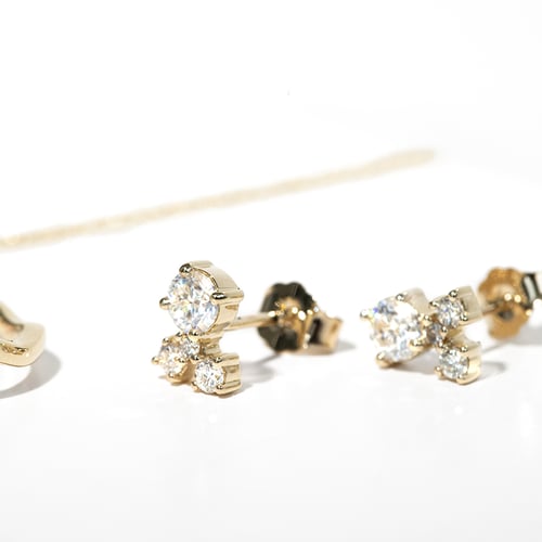 Cluster set šperkov s moissanitmi a lab-grown diamantmi Halli