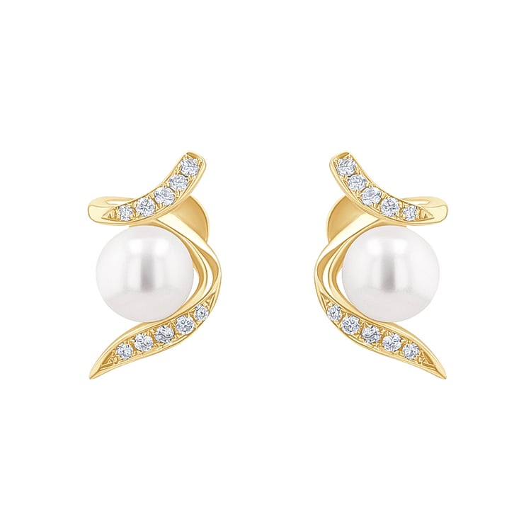 Náušnice s perlou a diamantmi Carolita