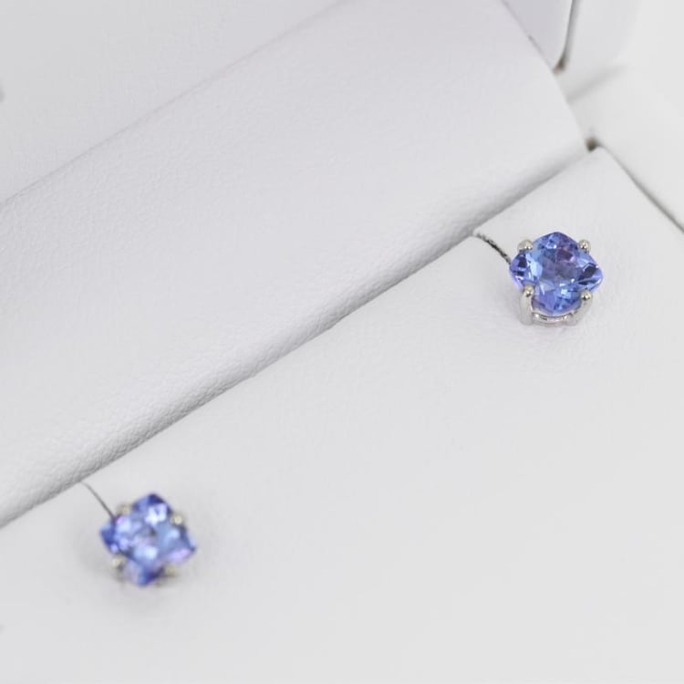 Zlaté tanzanitové náušnice 13704