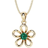 Kvetinový strieborný prívesok s smaragdom Evandro