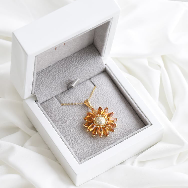 Citrínový náhrdelník zo žltého zlata 82685