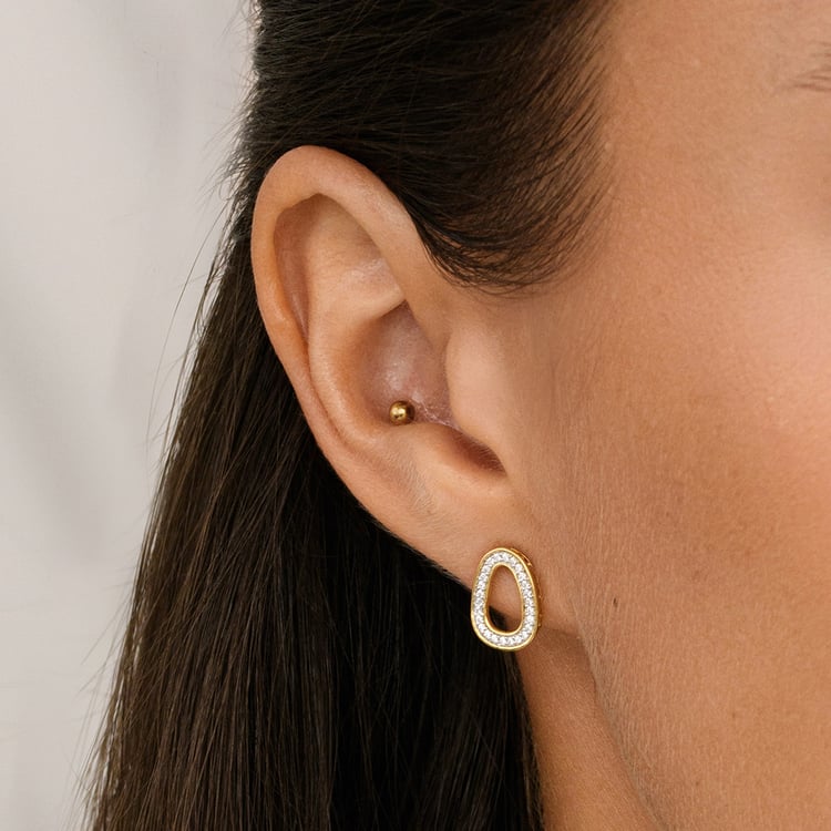 Zlaté náušnice s lab-grown diamantmi Joanie 163514