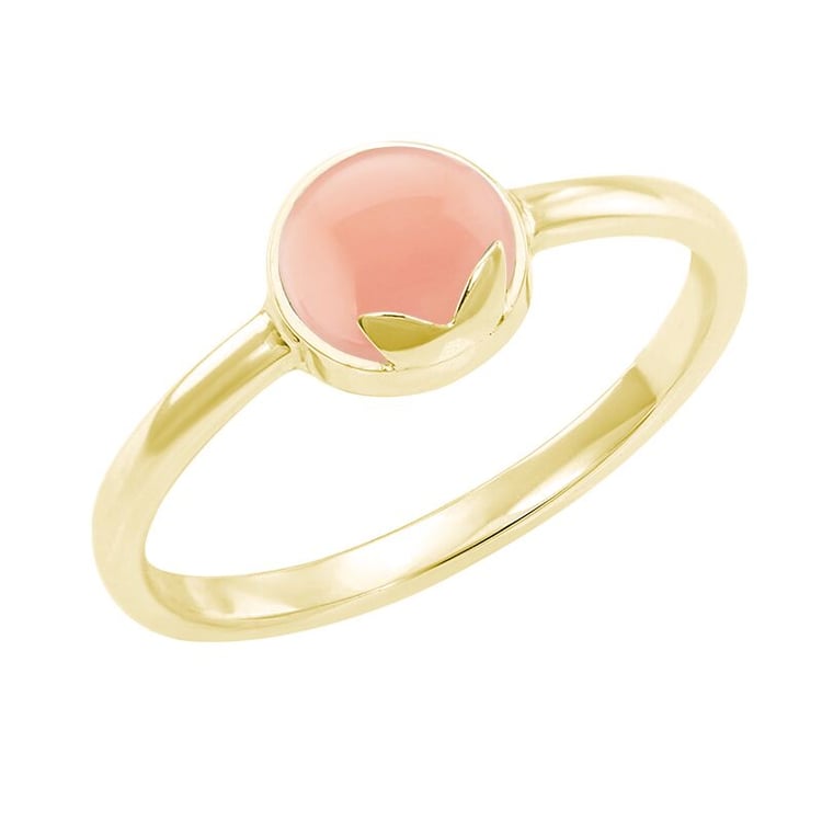 Zlaté náušnice s cabochon korálem 44505