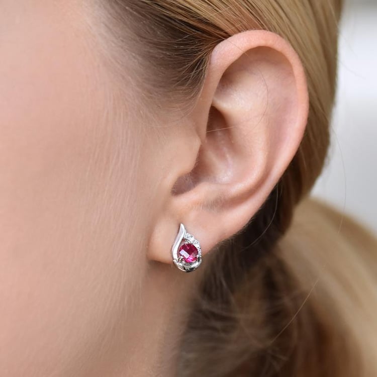 Náušnice s rubínmi 14803