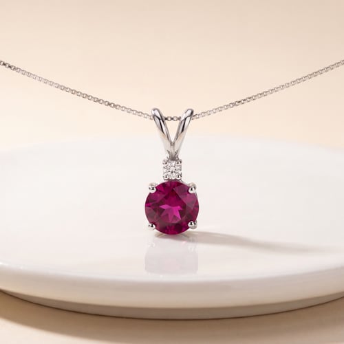 Zlatý rubínový prívesok s diamantom Endora