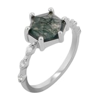 Jedinečný prsteň s machovým achátom Lacy