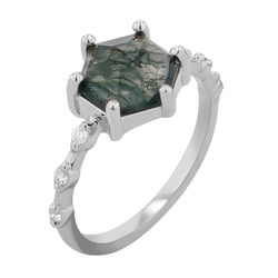 Jedinečný prsteň s machovým achátom Lacy