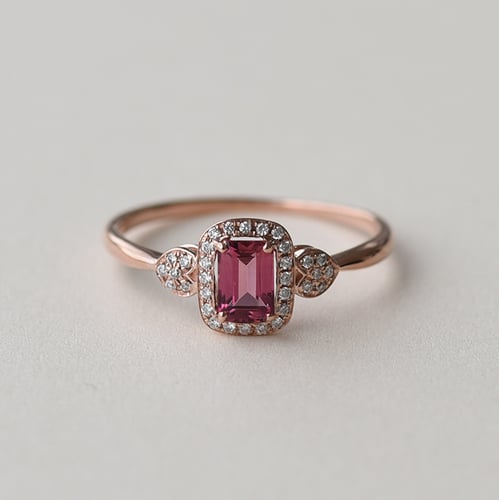 Zlatý prsteň s emerald turmalínom a diamantmi Davie