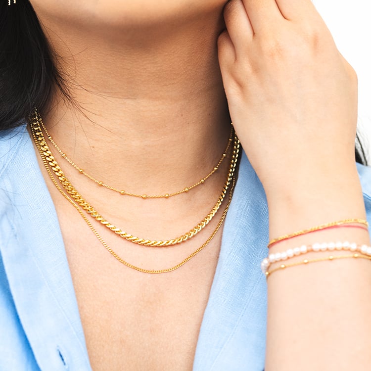 Retiazka s guličkami 45 cm zo striebra 124474