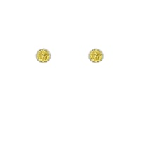 Strieborné minimalistické bezel náušnice so žltými diamantmi Viosa