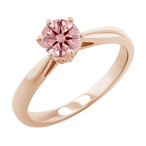Zásnubný prsteň s certifikovaným fancy pink lab-grown diamantom Sati