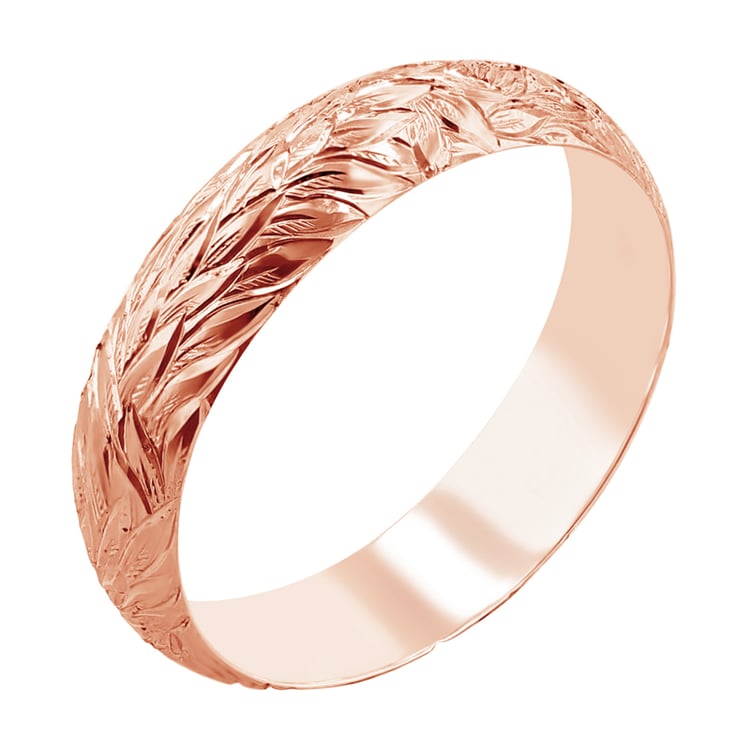 Svadobné obrúčky s ručnou rytinou listov Louie 116886