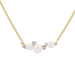 Strieborný perlový náhrdelník s bielymi topásmi Tahira