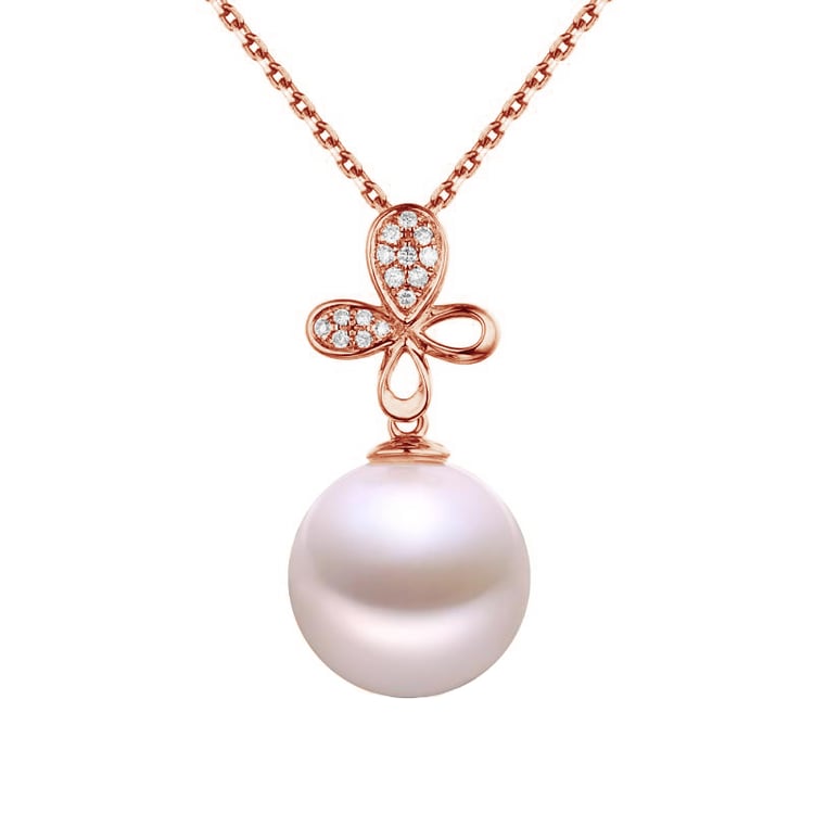 Prívesok z ružového zlata s perlou a diamantmi 78468