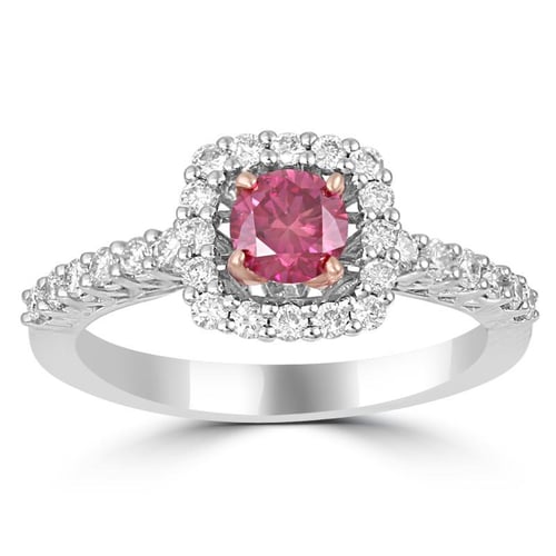 Zásnubný prsteň s certifikovaným fancy pink lab-grown diamantom Lanya