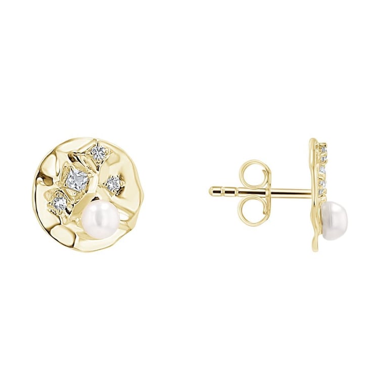 Strieborné perlové náušnice s bielym topásom 163981