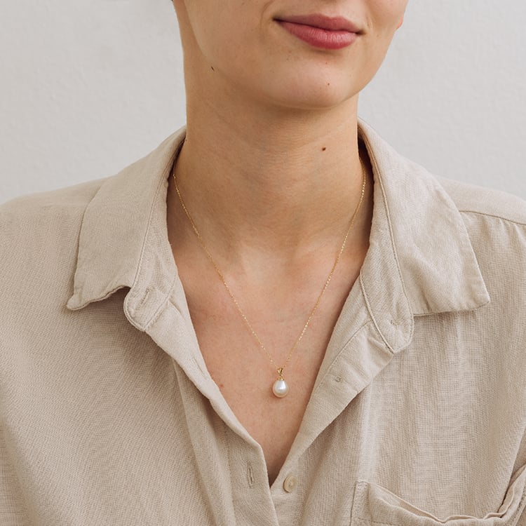 Zlatá perlová kolekcia s 9-9.50mm perlami Dakota 138426