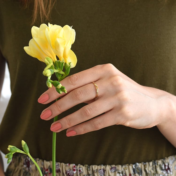 Minimalistický prsteň s citrínom zo zlata 82385