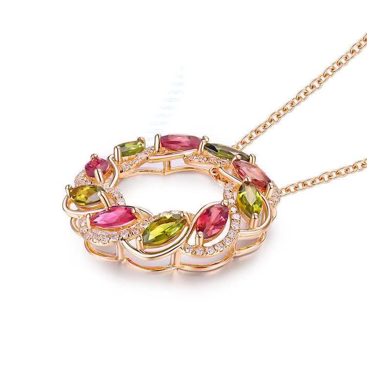 Elegantný náhrdelník s turmalínmi 18369