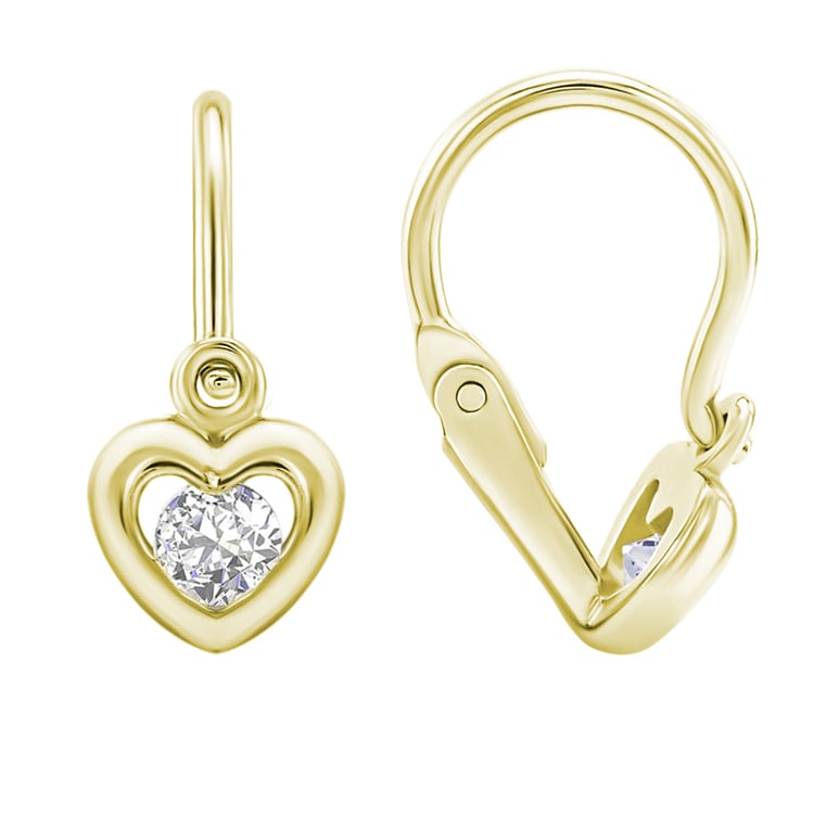 Zlaté náušnice pre deti s diamantmi 145062