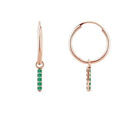 Zlaté visiace náušnice so smaragdmi Christy