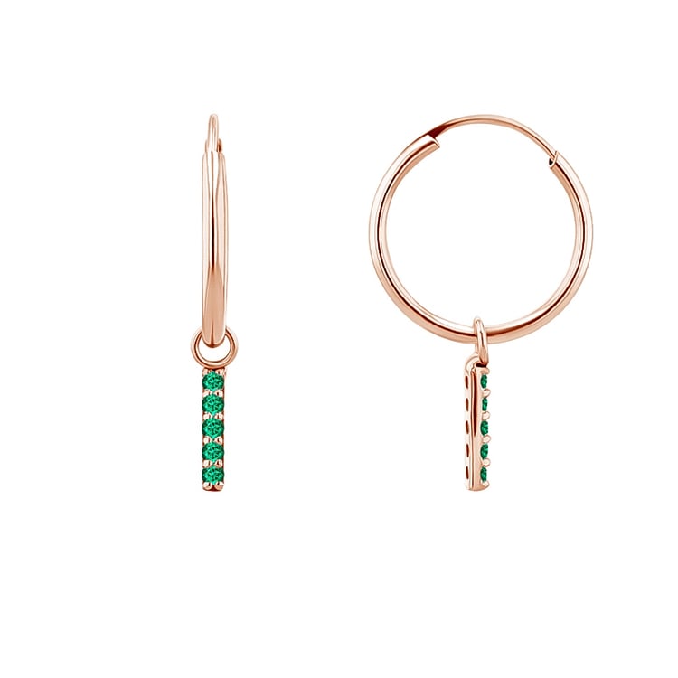 Zlaté visiace náušnice so smaragdmi Christy 123935