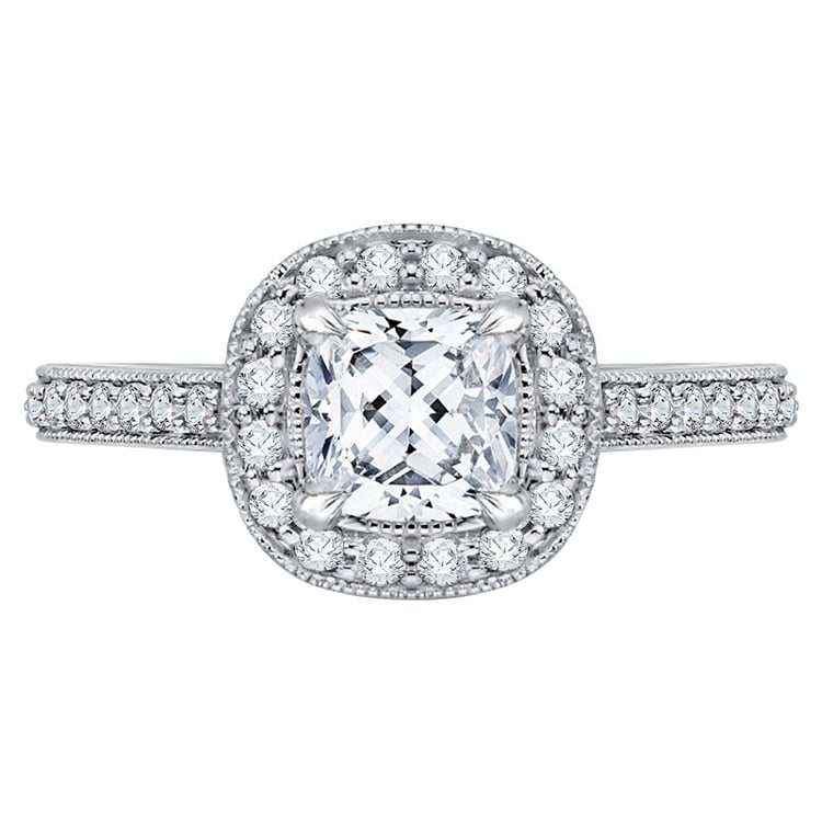 Zlatý diamantový zásnubný prsteň v halo štýle 59264