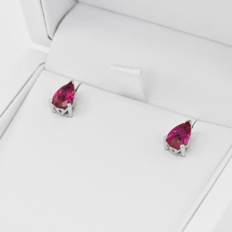 Slzičkové náušnice s rubínmi 4089