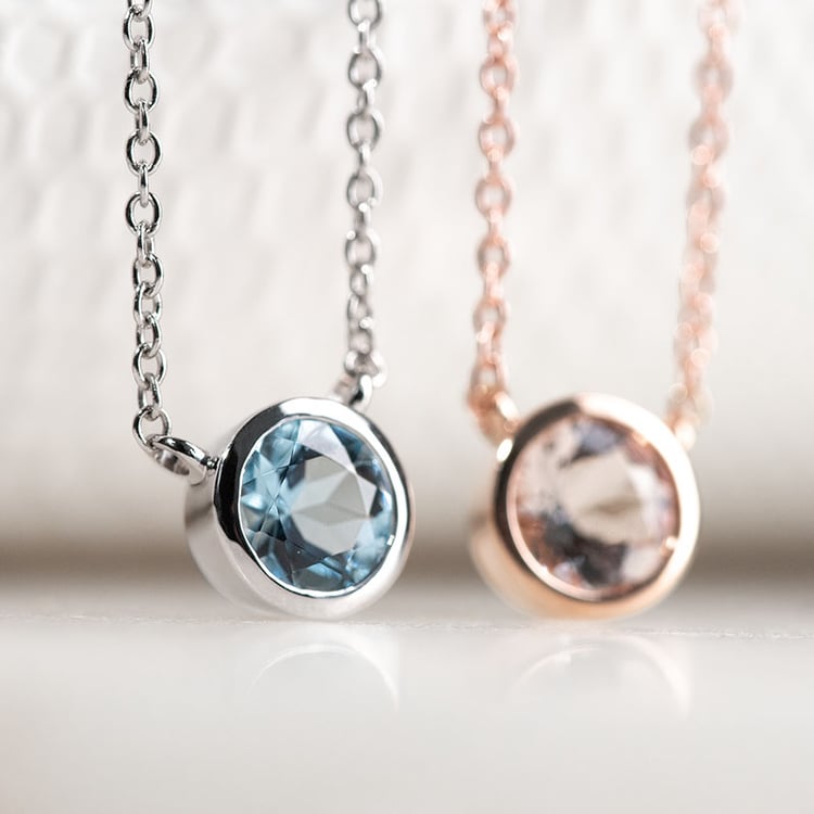 Bezel náhrdelník s akvamarínom Hadley 132074