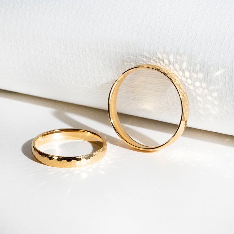 Zlaté tepané svadobné obrúčky Weston 114109