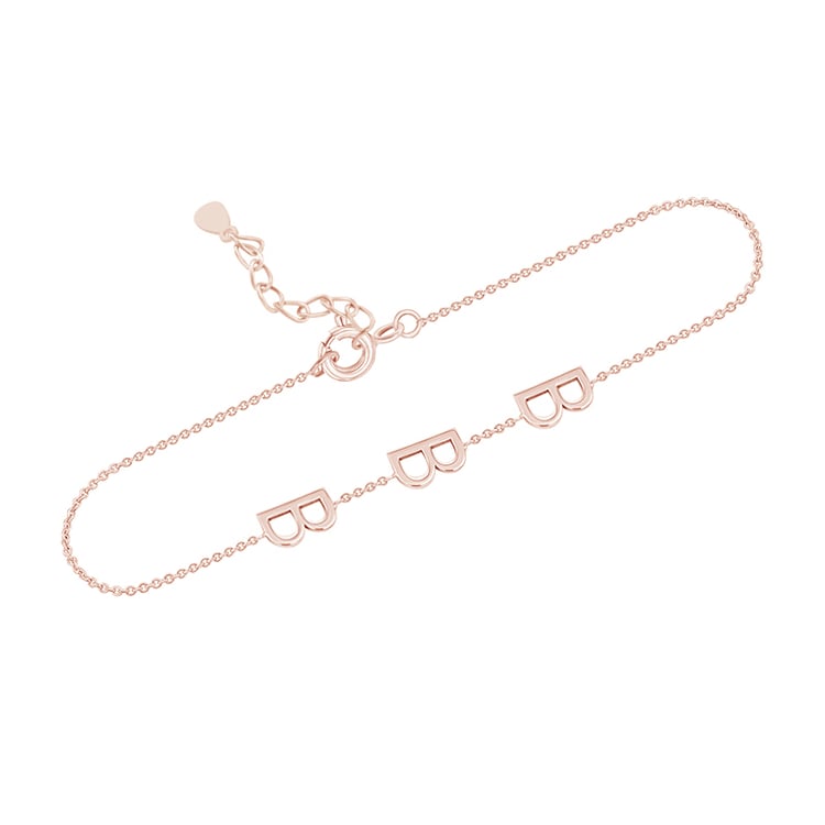 Strieborný náramok s 3 písmenami vašej voľby Ainslee 114766