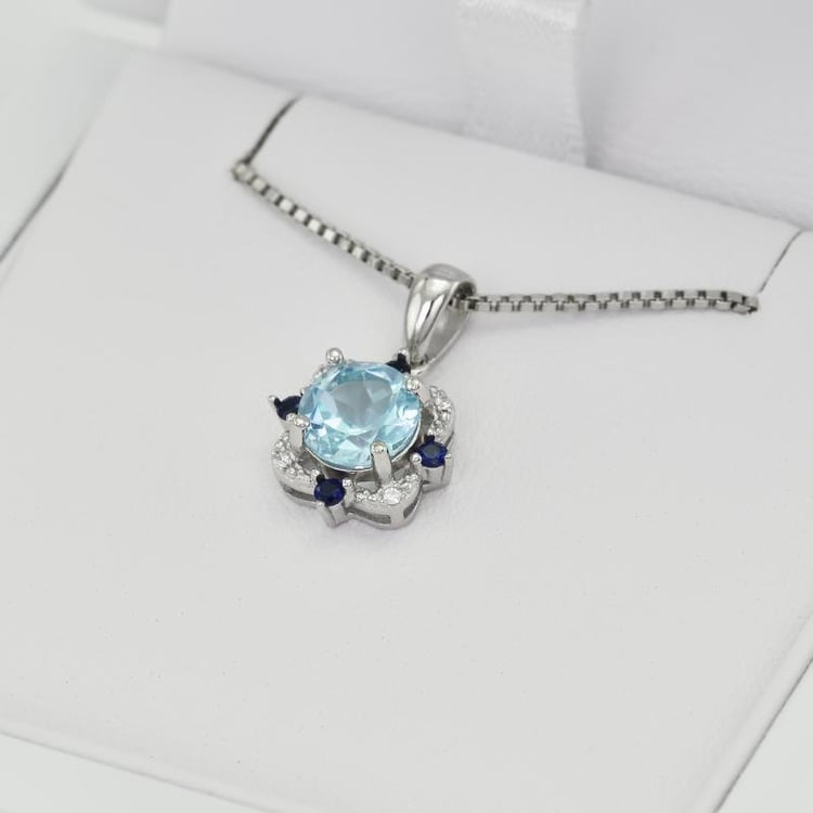 Náhrdelník s modrym topásom 21337