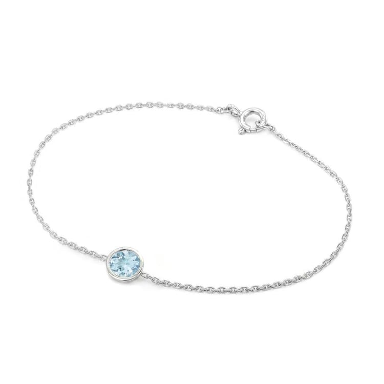 Zlatý náramok s okrúhlym akvamarínom Axius 19699