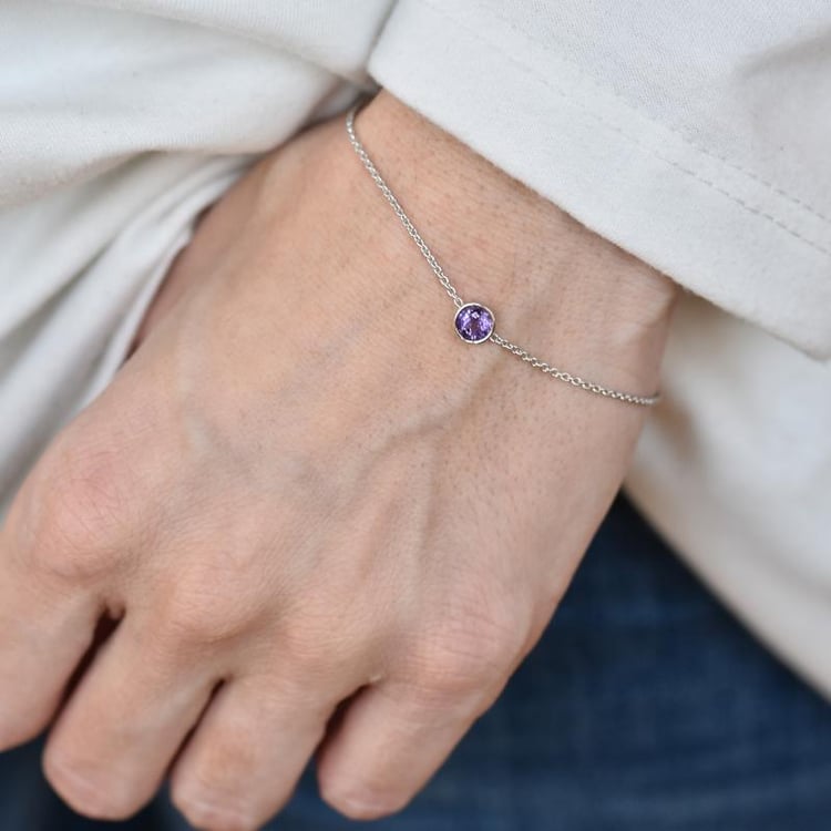 Platinový ametystový náramok 71534
