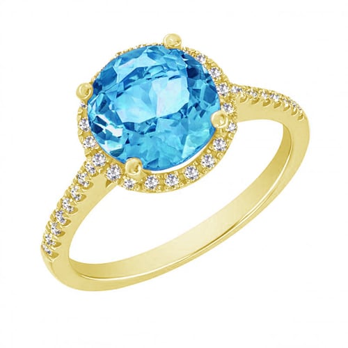 Zlatý prsteň s 2.75ct topásom a diamantmi Dulia