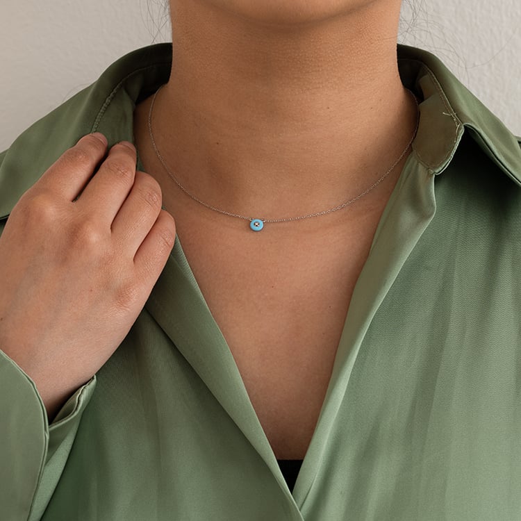 Keramický náhrdelník s lab-grown diamantom Kinny 122061