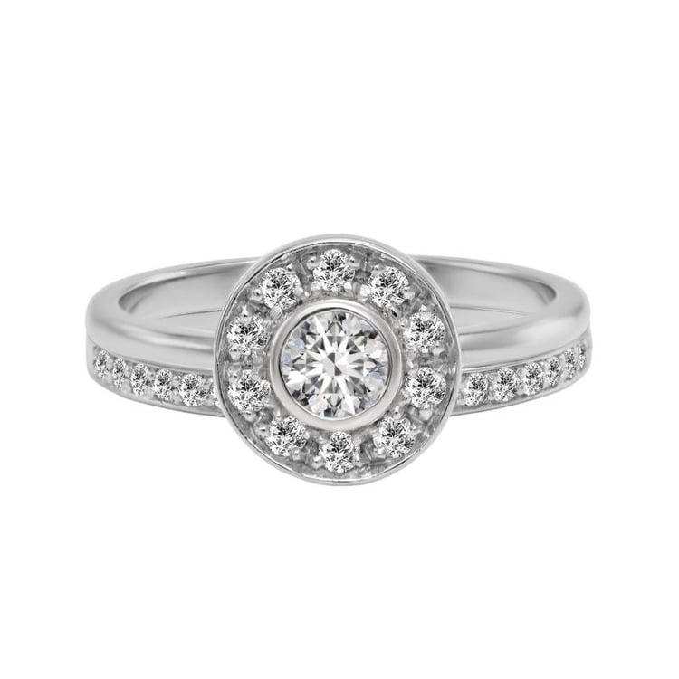 Zlatý prsteň s bielymb diamantom