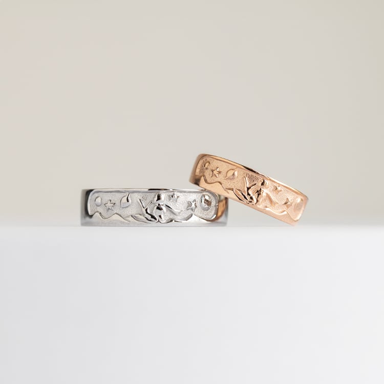 Ručne ryté snubné prstene Malý princ 143993