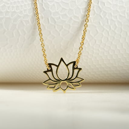 Strieborný joga náhrdelník Lotosový kvet
