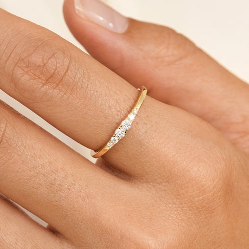 Minimalistický prsteň zo striebra s diamantmi Ingvar