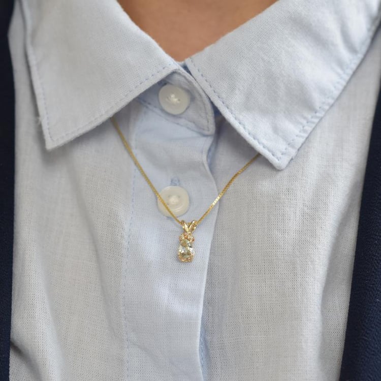 Zlatý náhrdelník s ametystovou slzou 21248