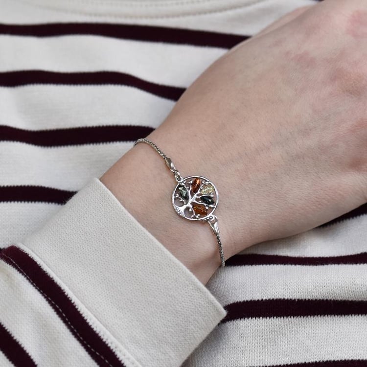 Jantárový strieborný náramok 26580