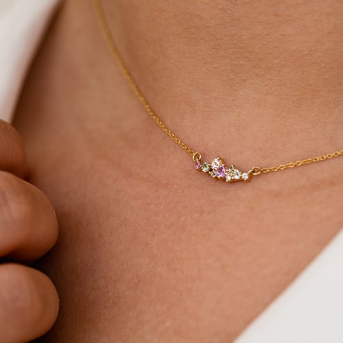Cluster náhrdelník s drahokamami Beck