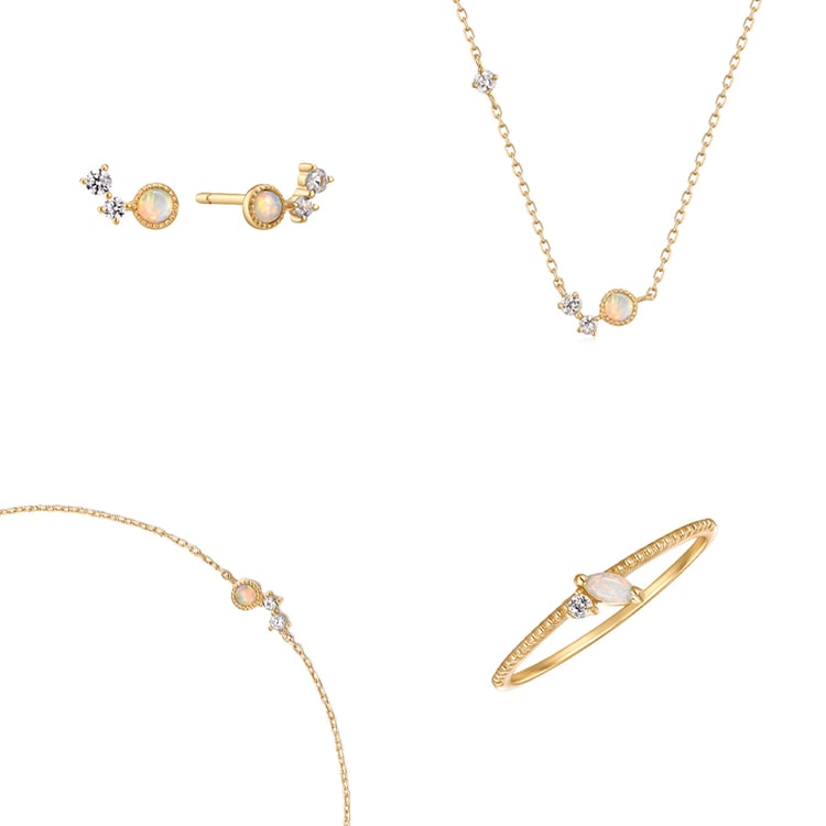 Opálová kolekcia šperkov zo zlata